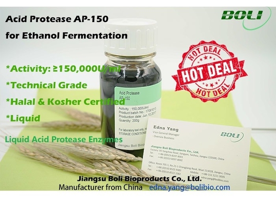 Axit protease Enzyme cho Ethanol AP - 150 Để lên men 150000 U / Ml