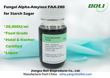 Thực phẩm lớp Fungal Alpha Amylase Enzyme Không GMO 28000 U / ml Đối với Đường tinh bột