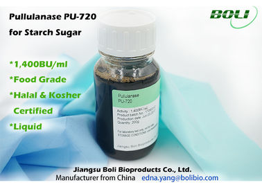 1400 BU / ml Ánh sáng Pullulanase Enzyme Để Màu Nâu Đậm 25kg 30kg Trống nhựa