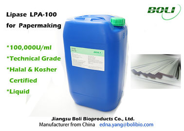 Lượng chất lỏng thương mại Lipase Enzyme 100000 U / ml Hoạt tính cao cho sản xuất giấy