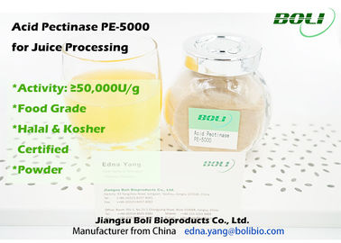 Pectic Enzyme Powder Grade Acid Pectic Stable Hoạt động ổn định cho Chế biến Nước ép 50 000 U / g
