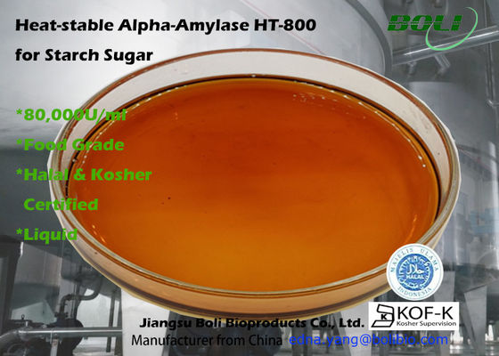 Hoạt động cao Chất lỏng ổn định nhiệt Alpha Amylase Ht-800 để hóa lỏng tinh bột thực phẩm
