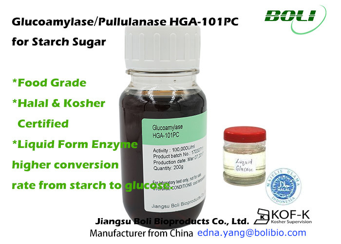 Enzyme đường Stach Pullulanase Enzyme 1400B U / ml, Glucoamylase100