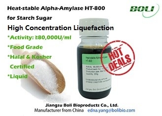 HT-800 80000 U / Ml Alpha Amylase Enzyme Nhiệt ổn định Nồng độ cao Hóa lỏng