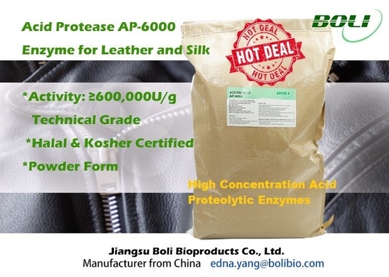 Axit Protease Proteolytic Enzyme AP - 6000 Dùng cho Da 600000 U / G Bột