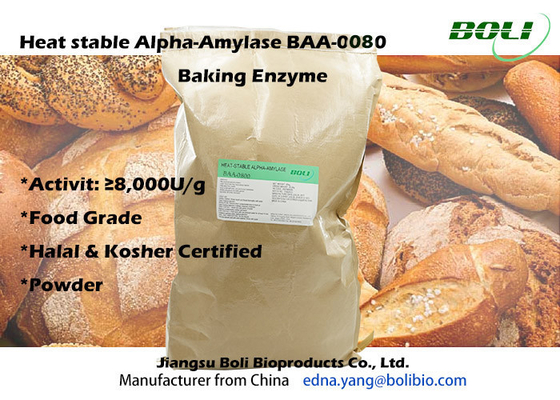 Ổn định nhiệt Alpha-Amylase BAA-0080 Baking Enzyme 8.000U / g Phụ gia thực phẩm lành mạnh amylase alpha