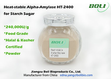 Nhiệt độ cao Alpha Amylase Enzyme 40000 U / g Độ ổn định cao Độ PH tối ưu 5.4 đến 6.0