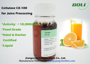 Thức ăn giàu chất xenluloza Enzyme CE-100 30 đến 70 ° C Đối với sản phẩm Juice Productionaq