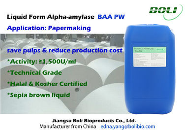 Dạng lỏng thấp Nhiệt độ Alpha Amylase Enzyme PW Tiết kiệm chi phí cho sản xuất giấy