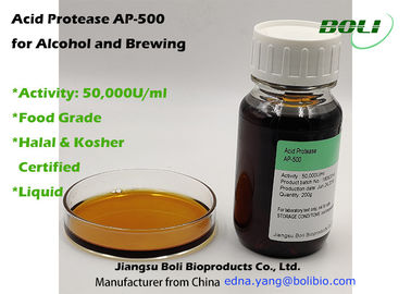 Protease axit lỏng AP -500 cho Enzyme sản xuất Aclohol Hoạt động 50000 U / Ml