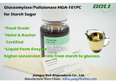 Enzyme cấp thực phẩm Pullulanase 1400B U / ml, Glucoamylase100.000U / ml HGA-101PC cho dạng tinh bột đường