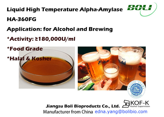 Độ ổn định pH Hóa lỏng Alpha Amylase Enzyme Màu nâu đỏ trong ngành sản xuất bia rượu