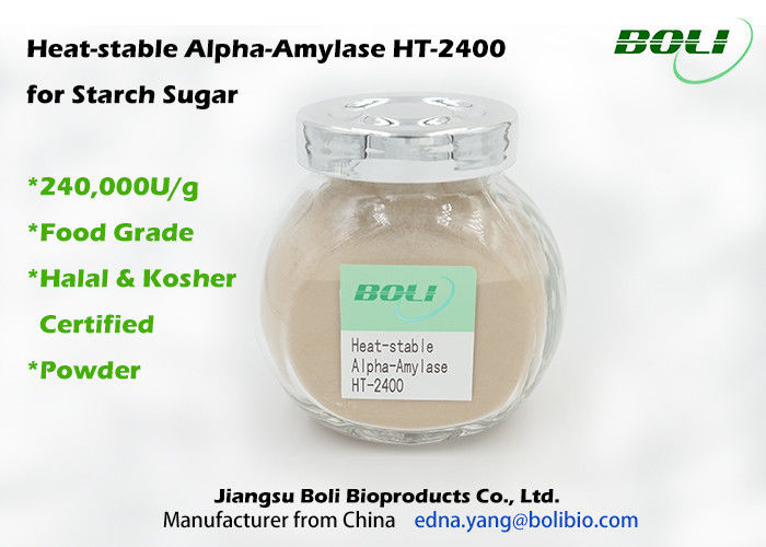 Nhiệt độ cao Alpha Amylase Enzyme 40000 U / g Độ ổn định cao Độ PH tối ưu 5.4 đến 6.0
