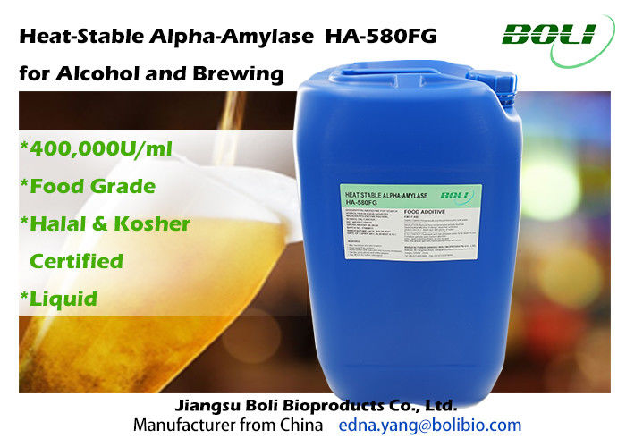 Nhiệt độ ổn định Các men Enzyme Alpha Amylase HA - 580FG 500000U / ml Độ tinh khiết cao