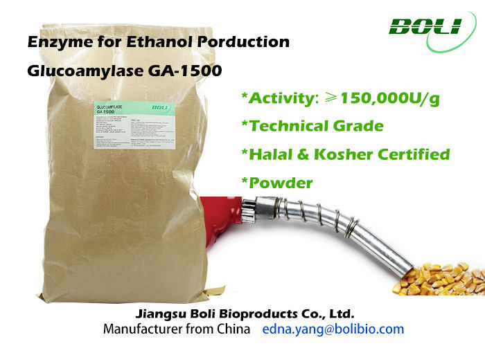 Glucoamylase lớp kỹ thuật Enzyme GA - 1500 150000 U / g Nhạt màu nâu Đối với Ethanol
