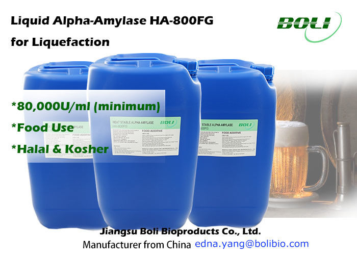 Nhiệt ổn định Alpha Amylase Enzyme 80000 U / Ml cho thực phẩm sử dụng rượu và sản xuất bia